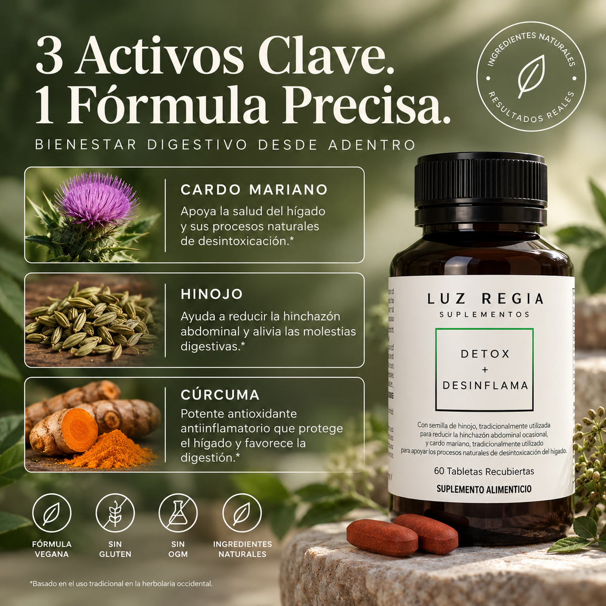 Detox + Desinflama — Agiliza el Sistema Linfático · 60 tabletas (1 mes)