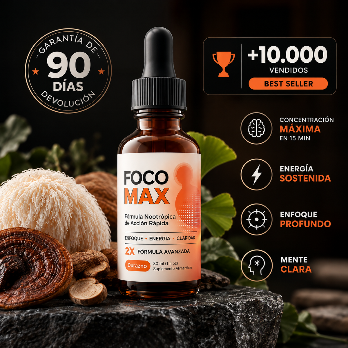 FOCO MAX® | Energía + Atención + Foco en 15´ · 30 ml