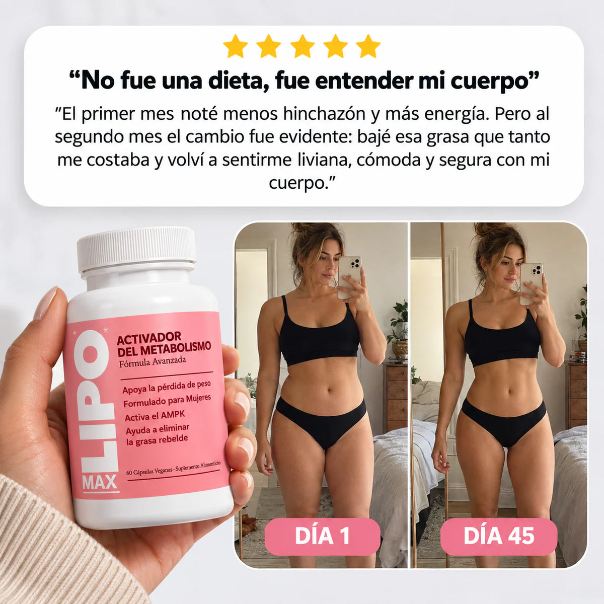 Resultados LIPO MAX dia 1 y dia 45