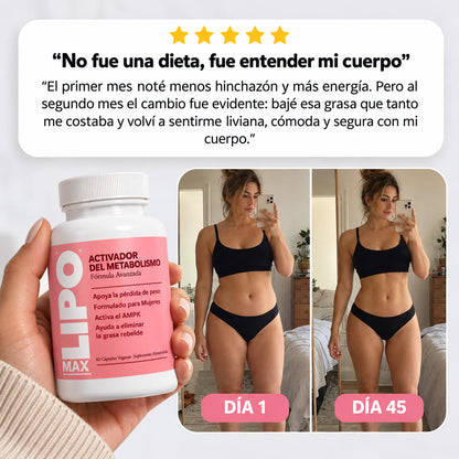 Resultados LIPO MAX dia 1 y dia 45