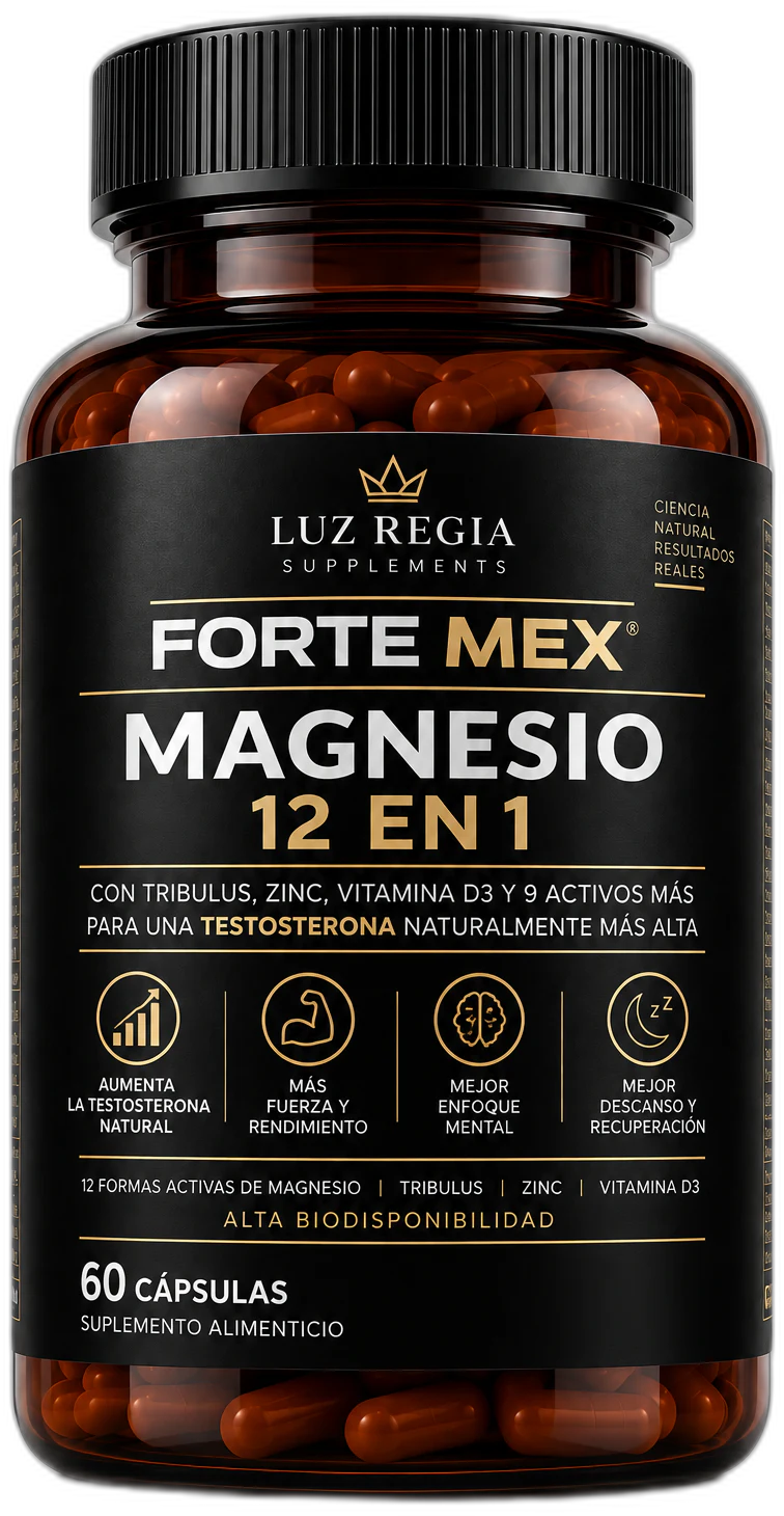 Frasco de FORTE MEX Magnesio 12 en 1, 60 cápsulas